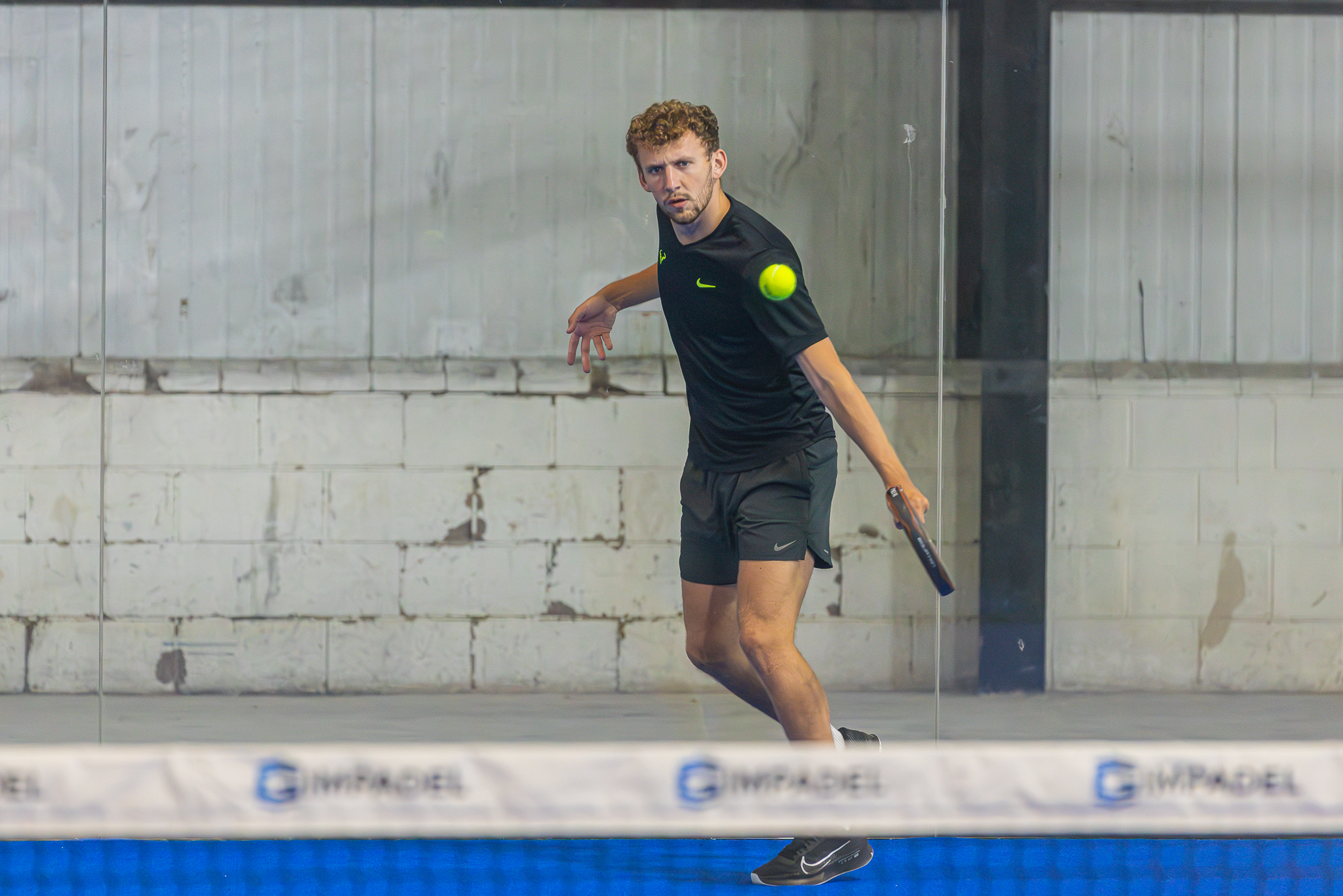 A player following the ball during a rally at RC24